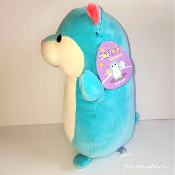 HOBART 🐹 12" Teal Cream & Pink Hamster HugMees Easter 2023 Squishmallow NWT - Picture 6 of 8